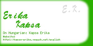 erika kapsa business card